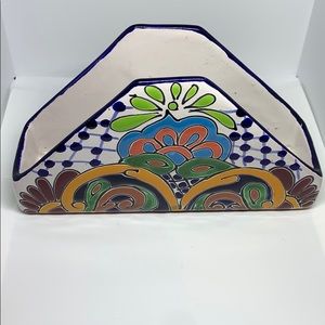 Mexican pottery card or napkin holder